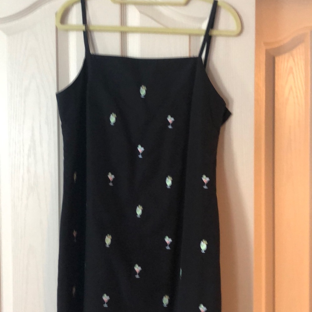 Black dress Brooks Brothers with cocktail motif